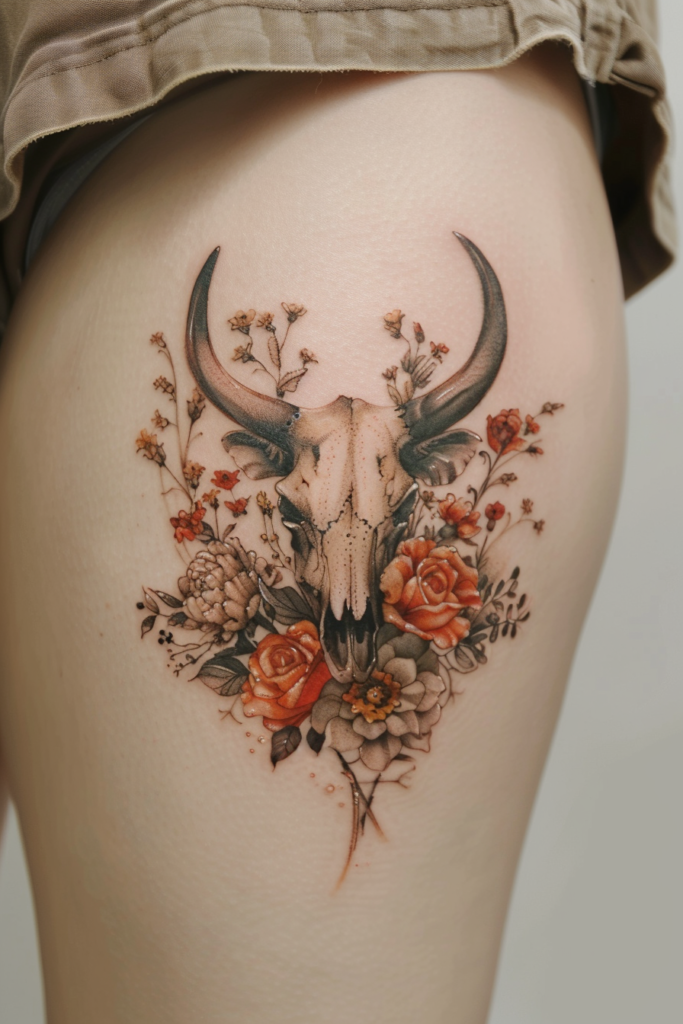 Cow Skull Tattoo with Flowers: Top Ideas and Designs